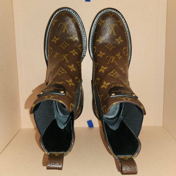 36.5 Louis Vuitton Beaubourg Ankle Boot Shoes - LV Monogram - Picture 4 of 14